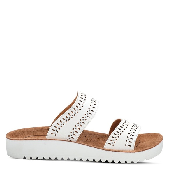 Flexus by Spring Step SZ 8.5 Bayshore White Slides Sandals NIB - Picture 2 of 14